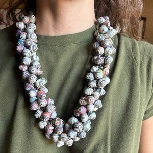 Vintage Colorful Metal Beaded Necklace